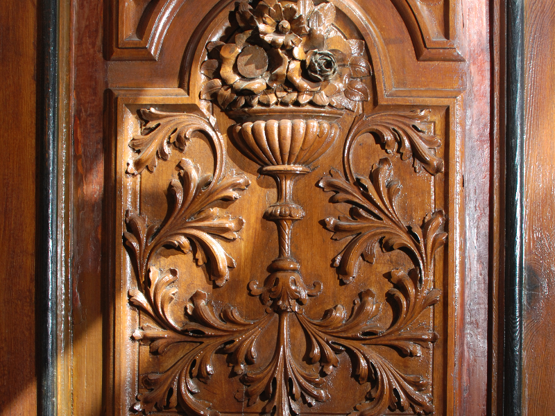 Antique Carved Wood Furniture Door Texture