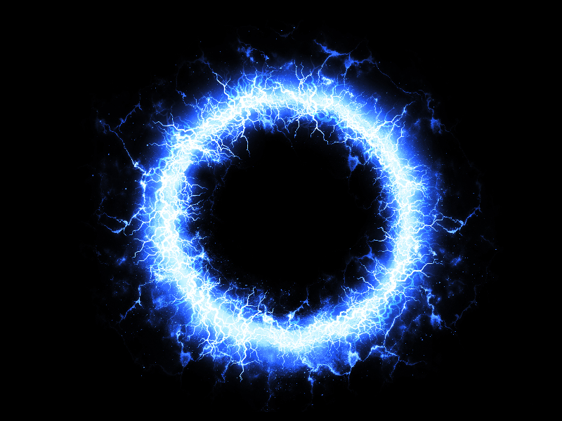 Blue Flow Of Energy, Lightning Or Plasma Power On White Banco de