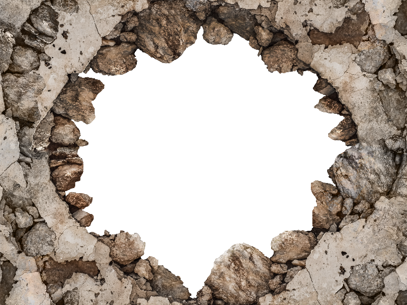Cracked Broken Wall PNG Background for Photoshop