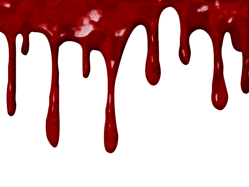 Realistic Dripping Blood PNG With Transparent Background (Paint-Stains