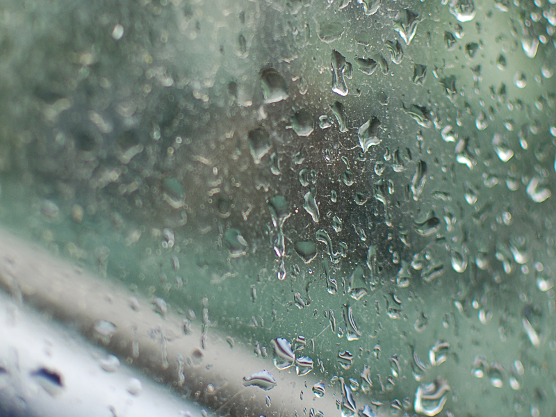 Reflective Mirror Glass With Rain Drops Free Texture