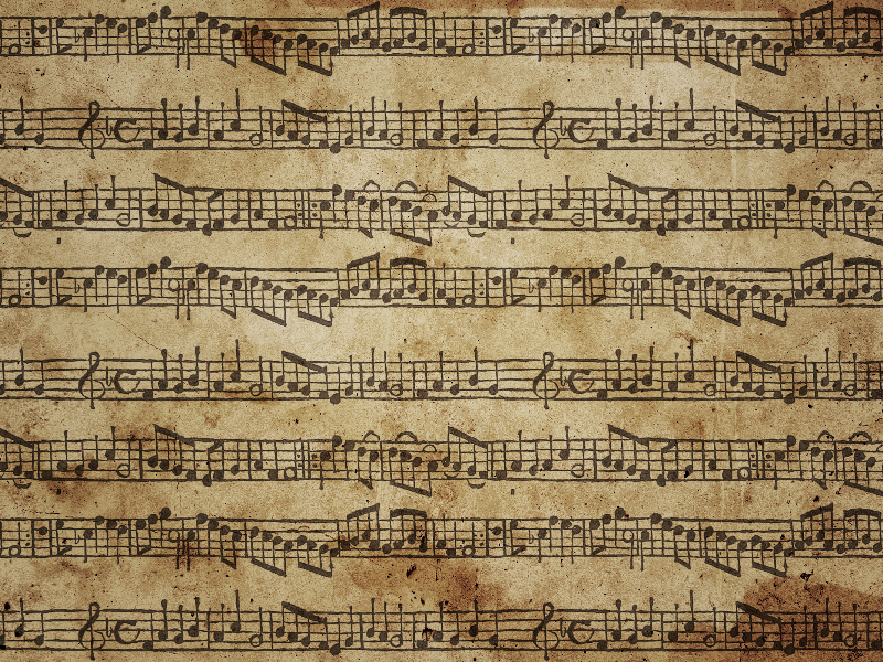 Sheet Music Background With Grunge Stained Paper (Paper