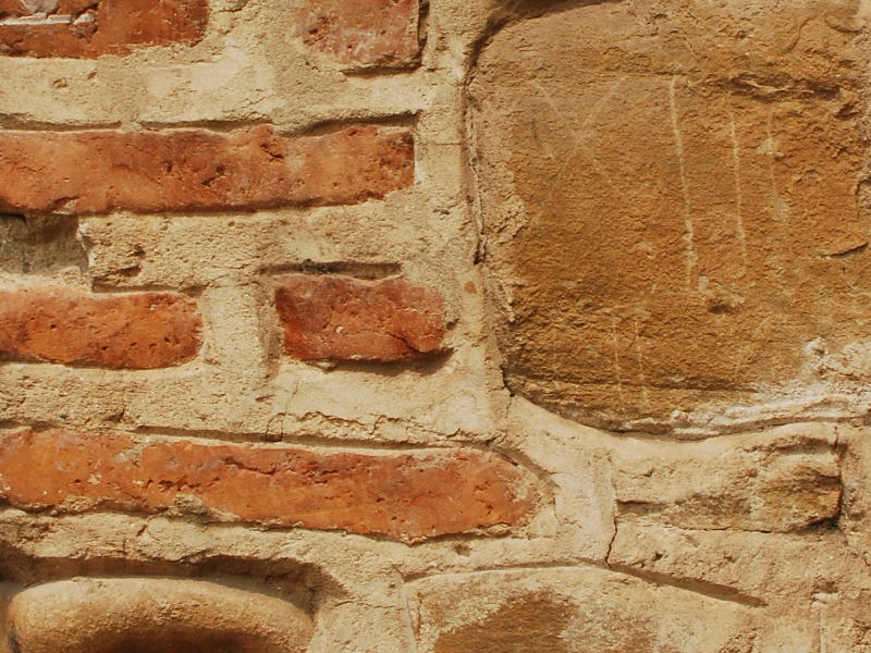 Stone with Thin Orange Bricks Old Wall Texture Free