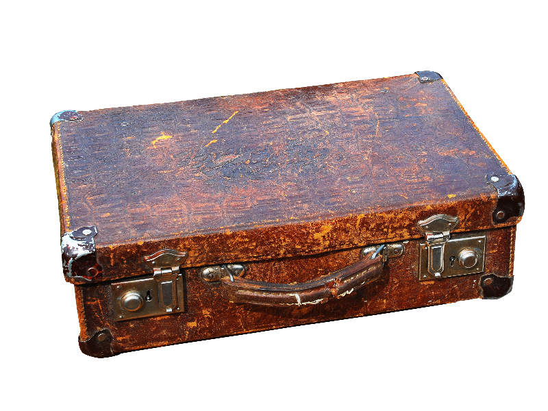 Vintage Leather Suitcase PNG (Isolated-Objects)