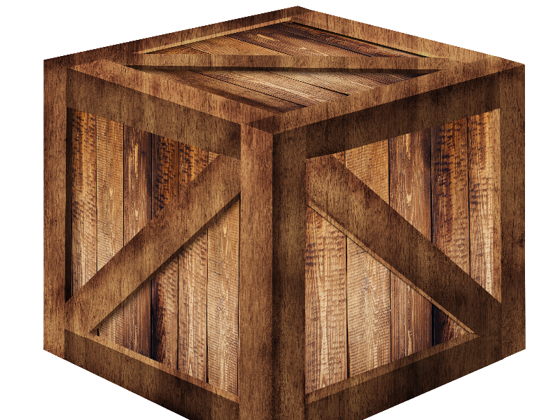 3D Wooden Box PNG Free