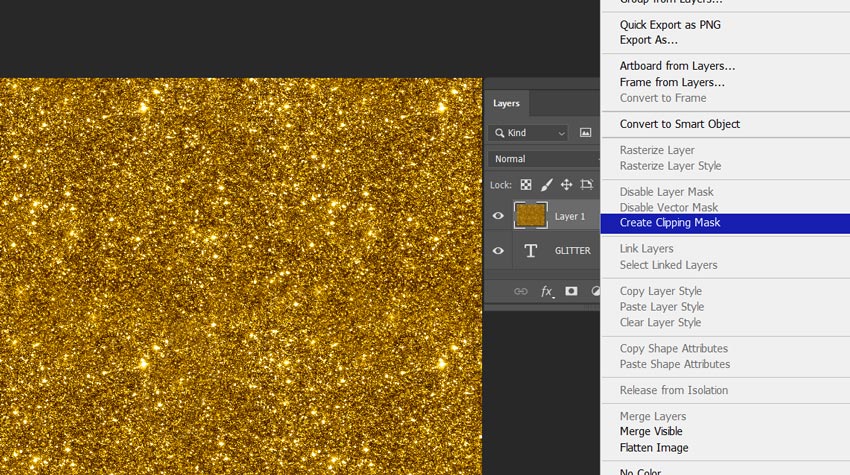 Custom glitter text Photo frame effect