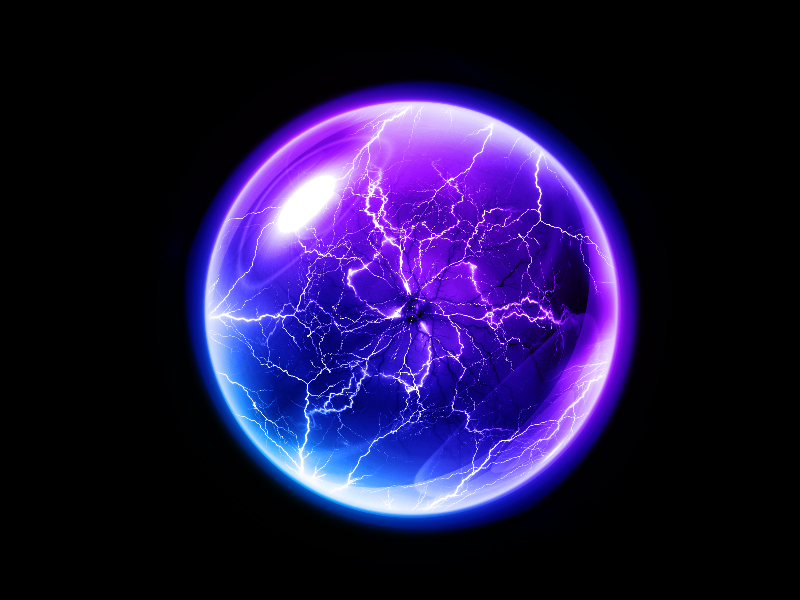 Светящаяся плазма. Энергетический шар. Электрический шар. Магический шар. Сфера молнии.