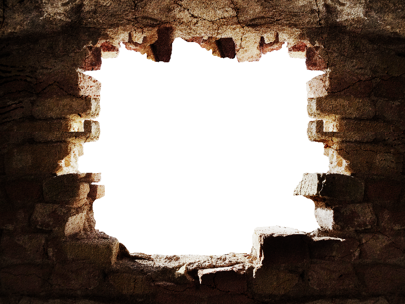Broken Stone Wall With Hole PNG Background (Brick-And-Wall) | Textures for  Photoshop
