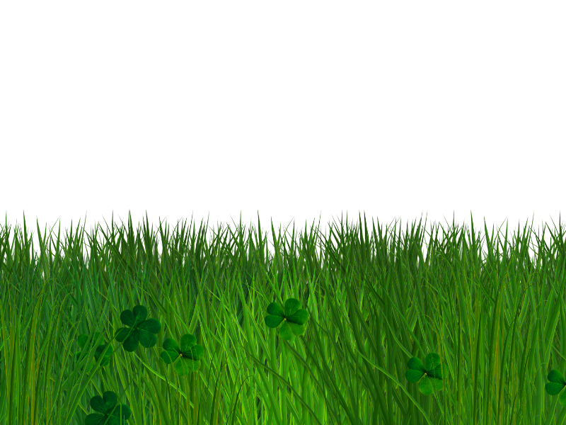 Green Grass and Clover Border with Transparent Background PNG (Nature-Grass-And-Foliage)  | Textures for Photoshop