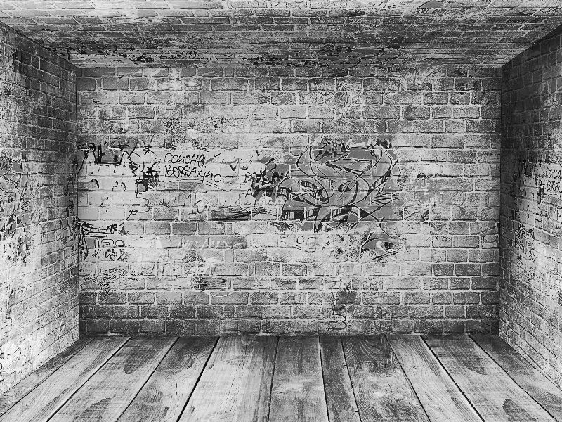 Grunge Gray Urban Art Room Background with Empty Interior (Brick-And-Wall)  | Textures for Photoshop