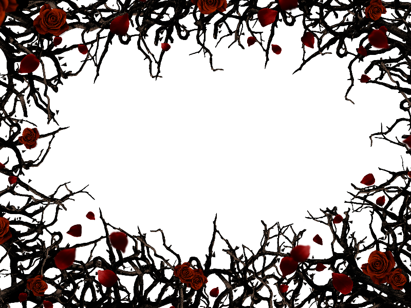 Roses And Thorns Border Frame Png Background Free  (Nature-Grass-And-Foliage) | Textures for Photoshop